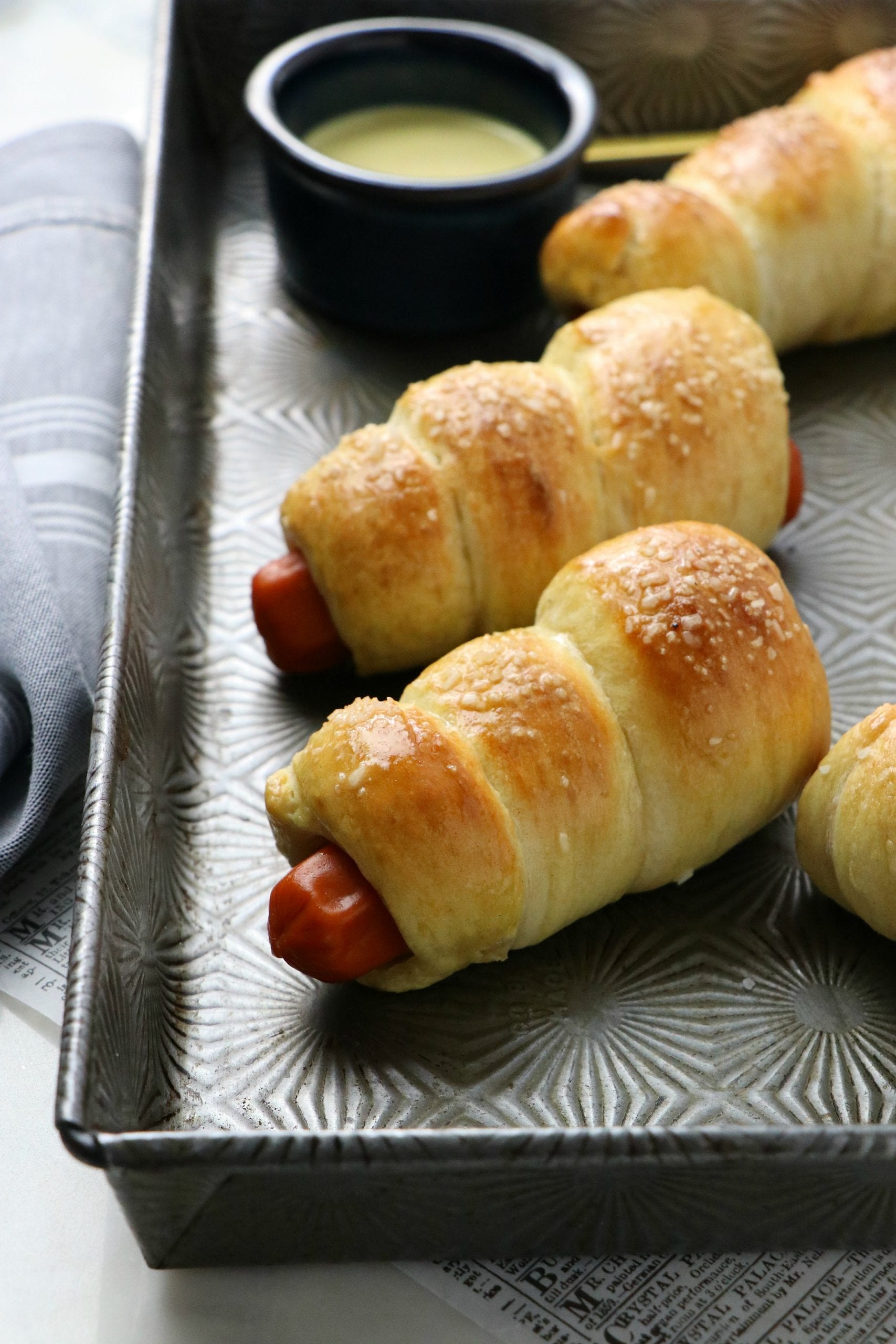 Vegan Pretzel Wrapped Hot Dogs
